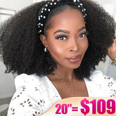 Reshine Hair Afro Curly Headband Wigs Natural Coily Curly Headband Wig 180% Full