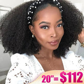 Reshine Hair Afro Curly Headband Wigs Natural Coily Curly Headband Wig 180% Full