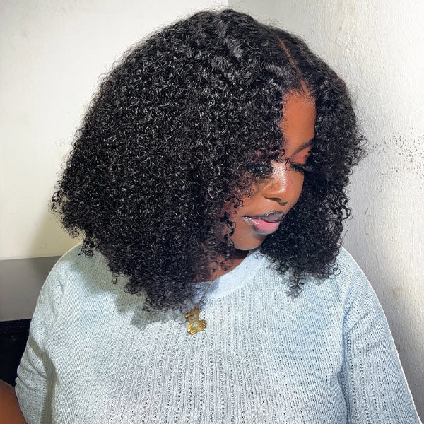 [Clearance Sale] 250% Density Bleached Knots Afro Curly Wear Go Glueless Wigs Pre-cut 7x5 HD Lace Ready To Go Wigs Natural Hairline
