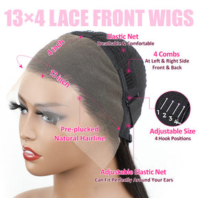 【BOGO] Reshine Straight Human Hair Wigs 13x4 Lace Front Wigs