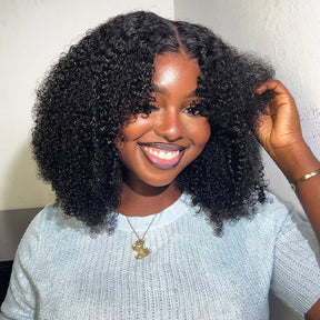 [Clearance Sale] 250% Density Bleached Knots Afro Curly Wear Go Glueless Wigs Pre-cut 7x5 HD Lace Ready To Go Wigs Natural Hairline