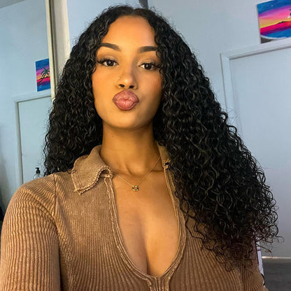 Reshine Bleached Knots Kinky Curly Hair 4x4 5x5 Lace Closure Wig Natural Color Curly Human Hair Wigs - reshine