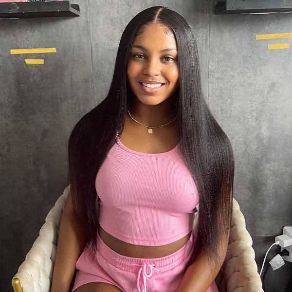 [Clearance Sale] Bleached Knots Lace Pre-cut Glueless Wear Go Wigs Straight Hair 7x5 HD Lace Wigs 180% Density - reshine