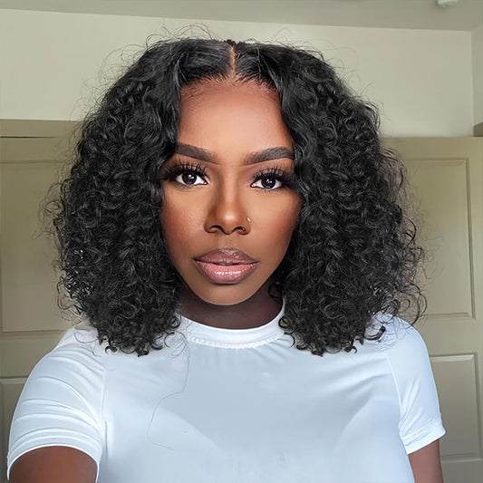 Bleached Knots Afro Curly Hair HD Lace Closure Wigs 4x4 5x5 Lace Wigs For Women - reshine