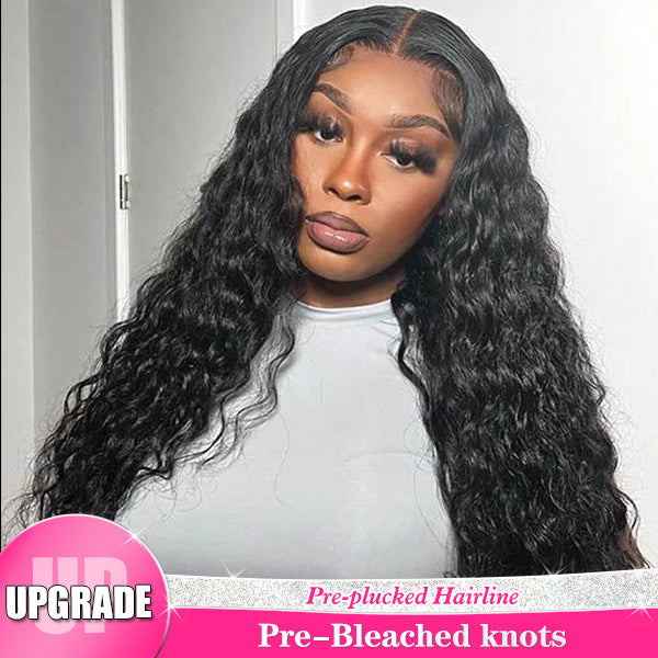 Reshine  Bleached Knots Water Wave Hair HD Lace Wigs 13x4 13x6 Lace Front Human Hair Wigs - reshine