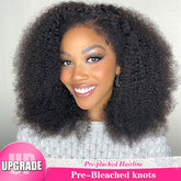 Bleached Knots Afro Curly Hair HD Lace Closure Wigs 4x4 5x5 Lace Wigs For Women - reshine