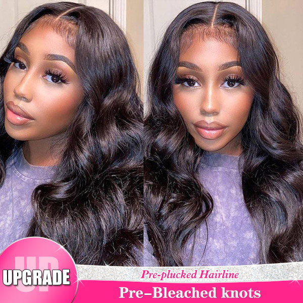 Reshine Bleached Knots Body Wave 13x6 13x4 HD Lace Front Human Hair Wigs - reshine