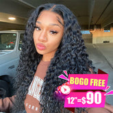 【BOGO】4X6 Water Wave Pre-cut HD lace Human hair Wigs Wear and Go Glueless Wigs