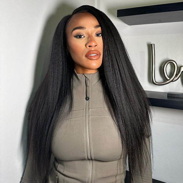 [Clearence Sale] 4X6  Pre-cut HD Lace Mini Knots Kinky Straight  Wear Go Wigs Glueless Wig - reshine