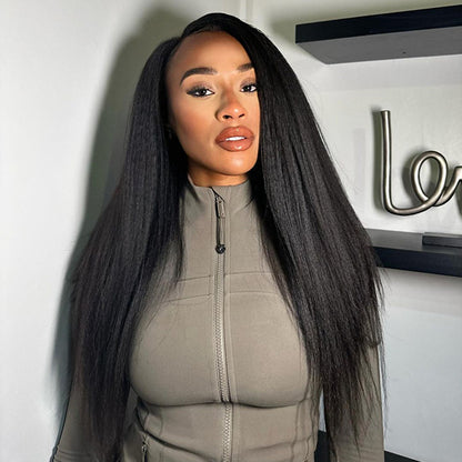 [Clearence Sale] 4X6  Pre-cut HD Lace Mini Knots Kinky Straight  Wear Go Wigs Glueless Wig - reshine