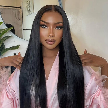 [Clearance Sale] Bleached Knots Lace Pre-cut Glueless Wear Go Wigs Straight Hair 7x5 HD Lace Wigs 180% Density - reshine
