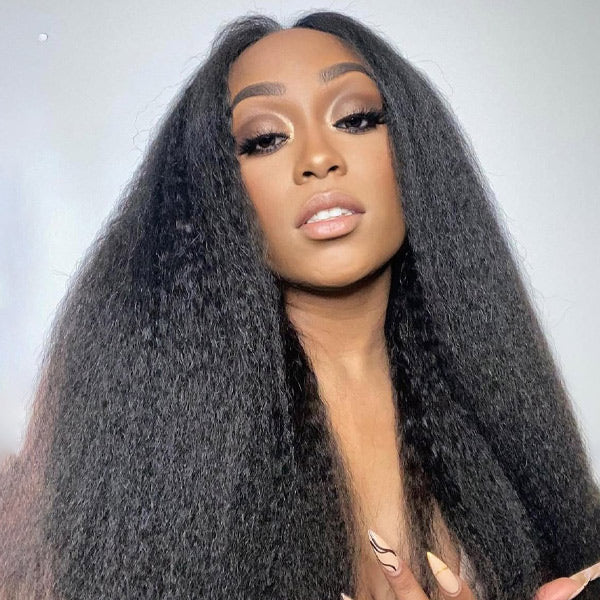 Reshine Hair V Part Wig With Invisi Drawstring Human Hair Wigs For Black Women Kinky Straight Half Wig - reshine