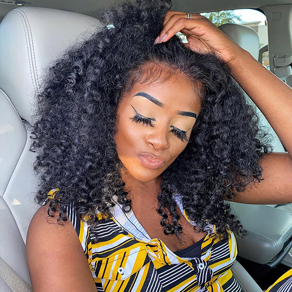 [Clearance Sale]4x6 Lace Pre-cut Glueless Wear Go Wigs Kinky Curly Hair Wigs HD Lace Closure Wig