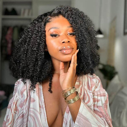 [Clearance Sale]4x6 Lace Pre-cut Glueless Wear Go Wigs Kinky Curly Hair Wigs HD Lace Closure Wig - reshine