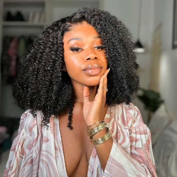 [Clearance Sale]4x6 Lace Pre-cut Glueless Wear Go Wigs Kinky Curly Hair Wigs HD Lace Closure Wig