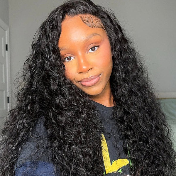 Reshine Hair Bleached Knots Water Wave Hair Lace Front Wigs 13x6 Transparent Lace Wig Virgin Human Hair Wigs
