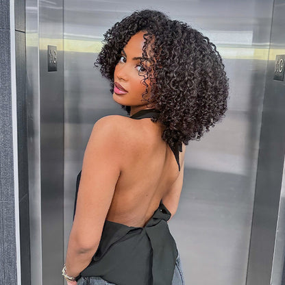 Reshine Afro Curly Hair Pre-Bleached Knots 13x4 13x6 Lace Front Human Hair Wigs - reshine