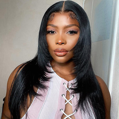 Layered Cut Straight Lace Wig Pre Cut 9x6 7x5 HD Lace Wear Go Glueless Wigs For Black Women - reshine