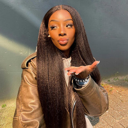 [Clearence Sale] 4X6  Pre-cut HD Lace Mini Knots Kinky Straight  Wear Go Wigs Glueless Wig - reshine