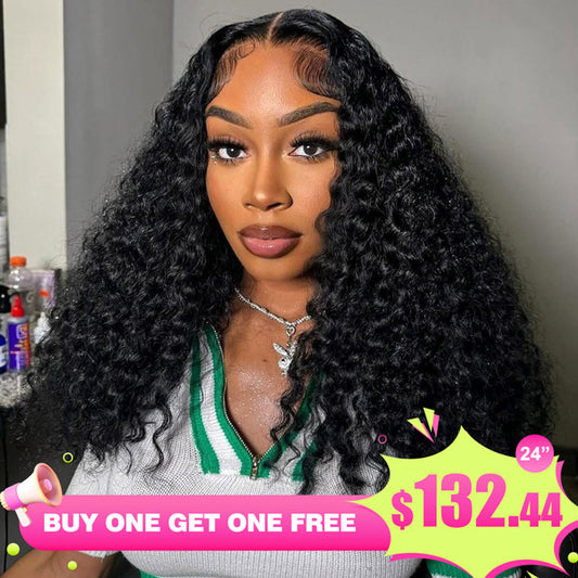 [BOGO]Bleached Knots 6X9 Deep Wave Pre-cut Lace 100% Human hair Glueless Wear Go Wig - reshine
