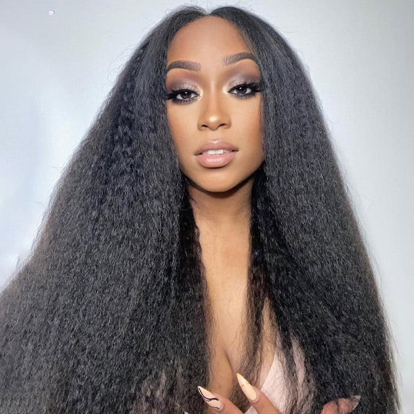 Reshine Hair V Part Wig With Invisi Drawstring Human Hair Wigs For Black Women Kinky Straight Half Wig - reshine