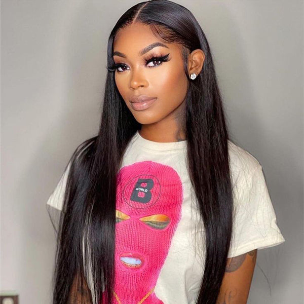 [5x5 HD Lace Wig] Reshine Bleached Knots Hair Lace Closure Wig Straight Natural Black Human Hair Wigs For Black Women - reshine