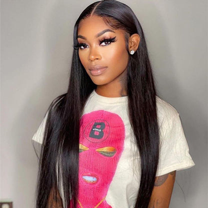 [5x5 HD Lace Wig] Reshine Bleached Knots Hair Lace Closure Wig Straight Natural Black Human Hair Wigs For Black Women - reshine