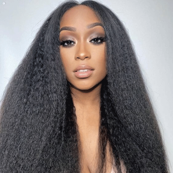 [4x4 5x5 HD Lace Wig] Pre Bleached Knots Affordable Kinky Straight HD Lace Closure Wigs For Women Yaki Straight Human Hair Wigs - reshine