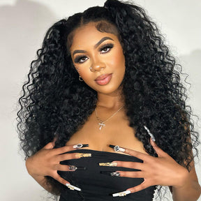 [Clearance Sale]Bleached Knots Water Wave Curly Hair Wigs 13x6 Transparent Lace Frontal Wig - reshine