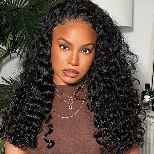 [24Hrs Fast Shipping] 250% Density Bleached Knots Deep Wave Glueless Wear Go Wigs 7x5 Pre-cut HD Lace Closure Wigs - reshine