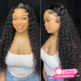 [24Hrs Fast Shipping] Jordan Recommend Long Mongolian Curly Hair Wigs Water Wave Human Hair HD Lace Front Wigs - reshine