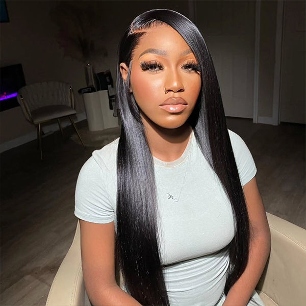 [Clearance Sale] Bleached Knots Lace Pre-cut Glueless Wear Go Wigs Straight Hair 7x5 HD Lace Wigs 180% Density - reshine