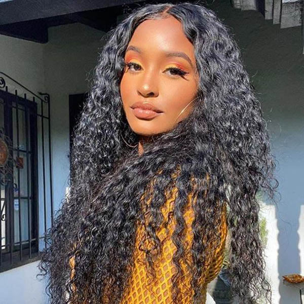 [4x4 5x5 HD Lace Wig] Pre-Bleached Knots Brazilian Water Curly Hair HD Lace Closure Wigs Water Wave Human Hair Wigs For Black Women - reshine