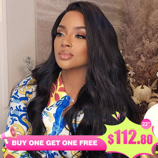 【BOGO】  Bleached Knots Body Wave Glueless Human Hair Wigs 7x5 Lace Pre Cut Wear And Go Wigs For Black Women - reshine