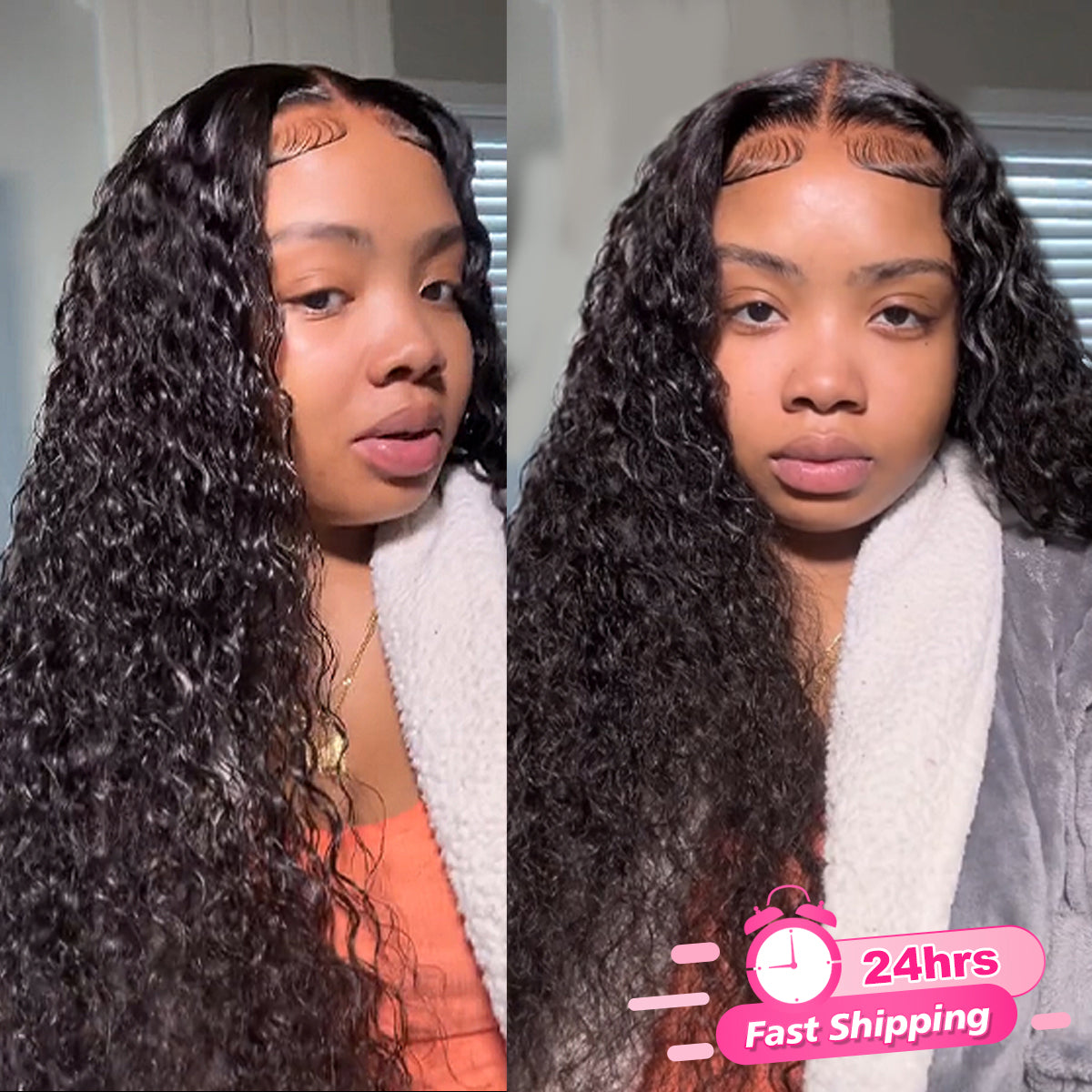 [24Hrs Fast Shipping] Queenleora Same Water Curly Hair Wear And Go Wigs 180% Density Glueless HD Lace Ready To Wear Wigs - reshine