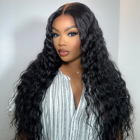 [24Hrs Fast Shipping] 250% Density Bleached Knots Deep Wave Glueless Wear Go Wigs 7x5 Pre-cut HD Lace Closure Wigs - reshine