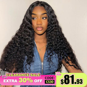 [Clearance Sale] Queenleora Same Water Curly Hair Wear And Go Wigs 180% Density Glueless 7x5 Transparent Lace Ready To Wear Wigs - reshine