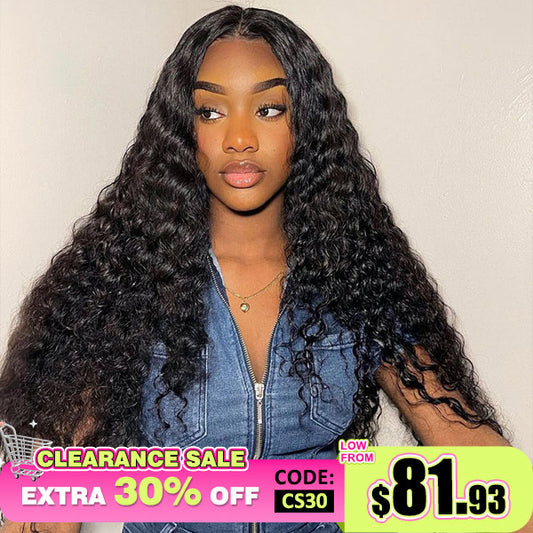 [Clearance Sale] Queenleora Same Water Curly Hair Wear And Go Wigs 180% Density Glueless 7x5 Transparent Lace Ready To Wear Wigs - reshine