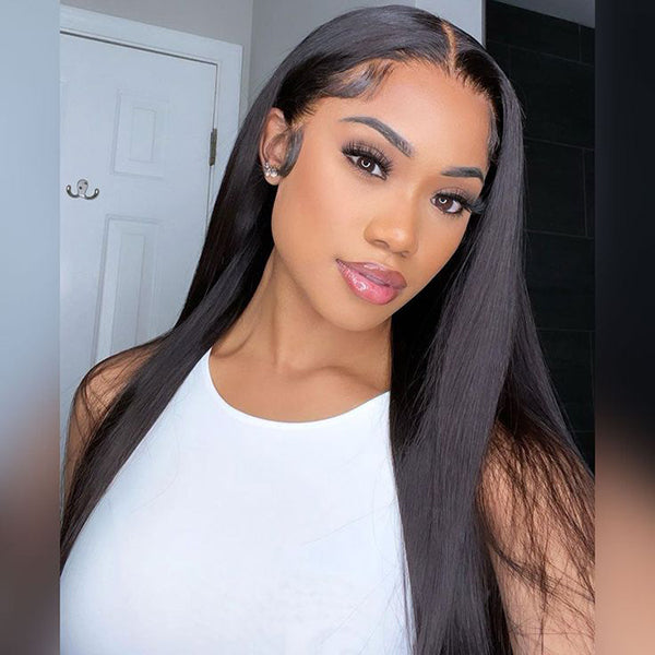 [5x5 HD Lace Wig] Reshine Bleached Knots Hair Lace Closure Wig Straight Natural Black Human Hair Wigs For Black Women - reshine
