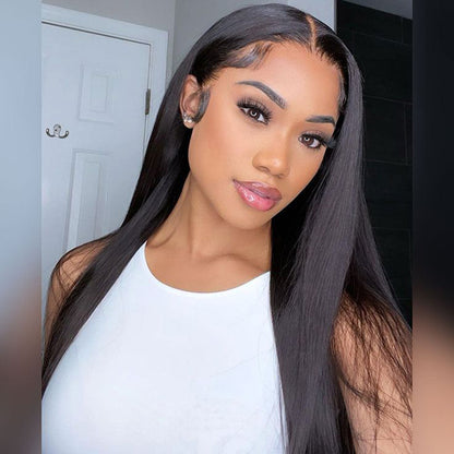 [5x5 HD Lace Wig] Reshine Bleached Knots Hair Lace Closure Wig Straight Natural Black Human Hair Wigs For Black Women - reshine