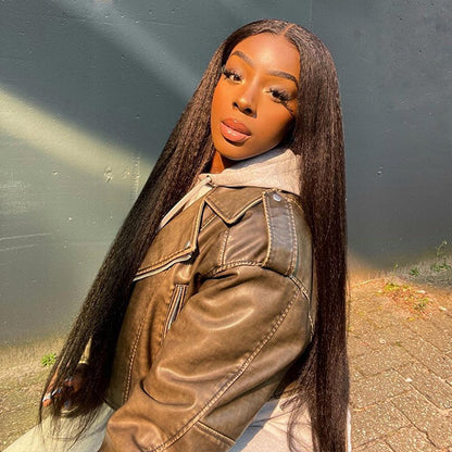 [Clearence Sale] 4X6  Pre-cut HD Lace Mini Knots Kinky Straight  Wear Go Wigs Glueless Wig - reshine