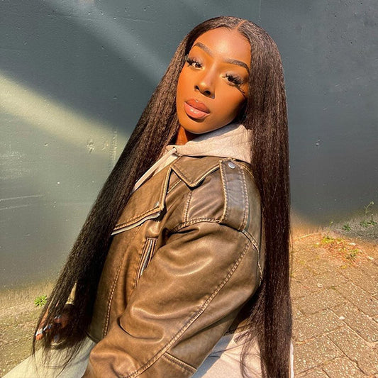 [Clearence Sale] 4X6  Pre-cut HD Lace Mini Knots Kinky Straight  Wear Go Wigs Glueless Wig - reshine