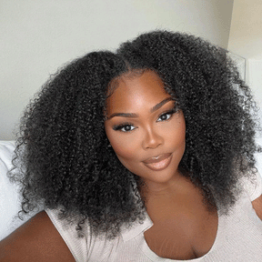 Reshine Afro Curly Hair Pre-Bleached Knots 13x4 13x6 Lace Front Human Hair Wigs - reshine