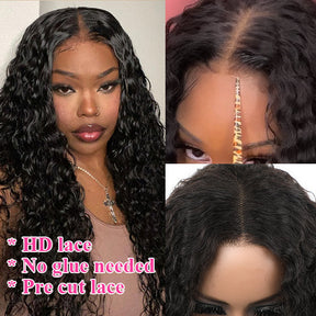 Lace Pre-cut Glueless Wigs Kinky Curly Hair Wigs 4x6 HD Lace Closure Wig - reshine