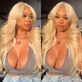 [Can Be Dyed] Reshine Hair Colored Human Hair Wigs 613 Blonde Body Wave Lace Front Wigs - reshine