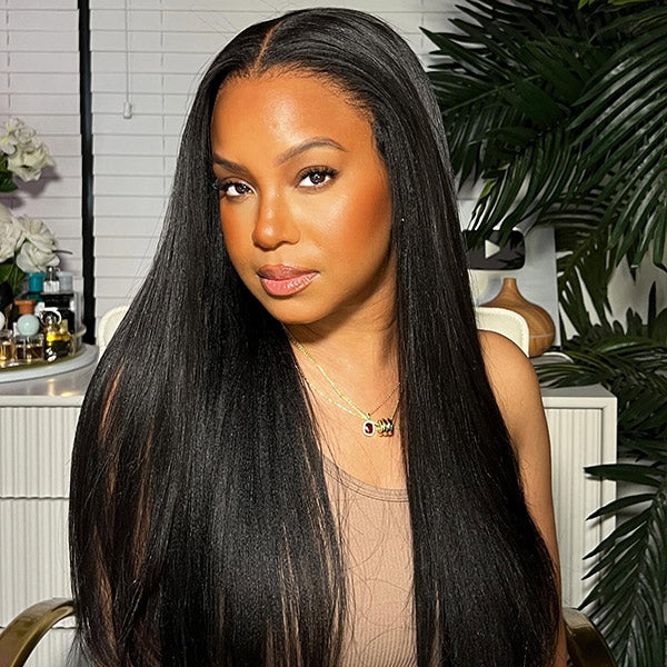 [Clearance Sale] Bleached Knots Lace Pre-cut Glueless Wear Go Wigs Straight Hair 7x5 HD Lace Wigs 180% Density - reshine