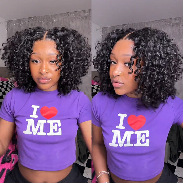 Summer Hair Water Wave Bob Bleached Knots Lace Front Wigs 13x6 Transparent Lace Wig Virgin Human Hair Wigs - reshine