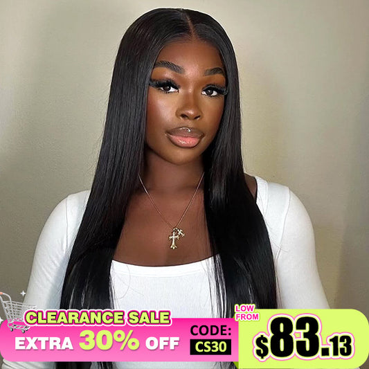 [Clearance Sale] Bleached Knots Lace Pre-cut Glueless Wear Go Wigs Straight Hair 7x5 HD Lace Wigs 180% Density - reshine
