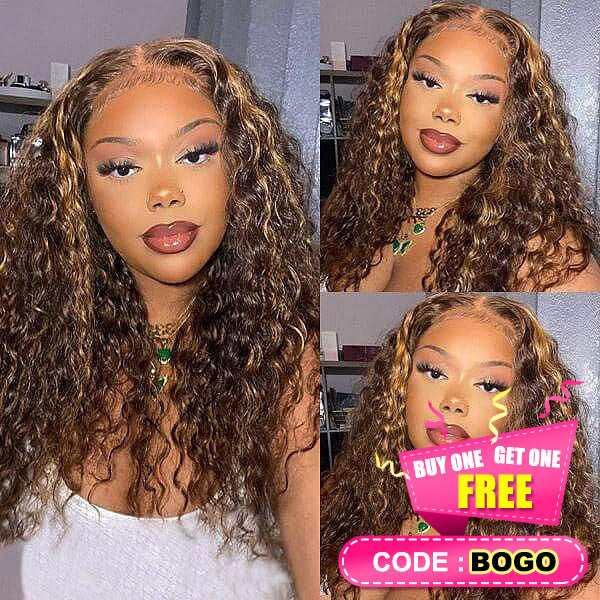 BOGO Deal  Highlight Deep Wave Wear Go Glueless Human Hair Wigs 4x6 Pre-cut HD Lace Wigs - reshine