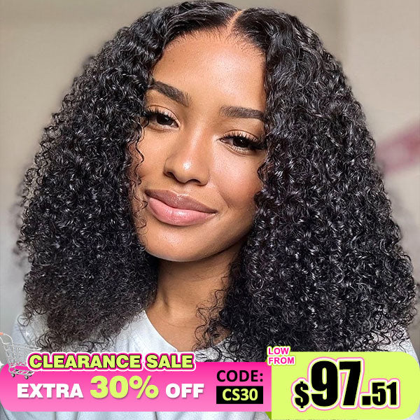 [Clearance Sale]4x6 Lace Pre-cut Glueless Wear Go Wigs Kinky Curly Hair Wigs HD Lace Closure Wig